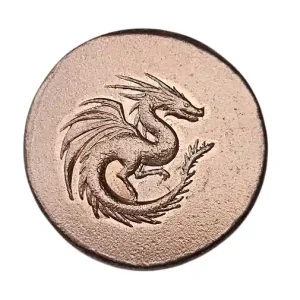 BeKo Edelmetalle 1 Oz Kupferbarren - Rundbarren 999 Feinkupfer Drache High Relief Top-Seller