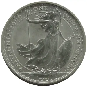 Preisreduziert Großbritannien 2 Pounds 1 Oz Silber Britannia 2000
