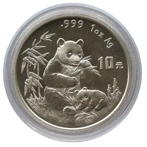 China 10 Yuan 1 Oz Silber Panda 1996 in Münzkapsel Sale