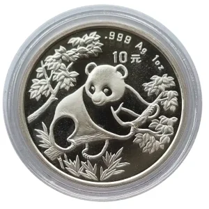 China 10 Yuan 1 Oz Silber Panda 1992 in Münzkapsel Jetzt Kaufen
