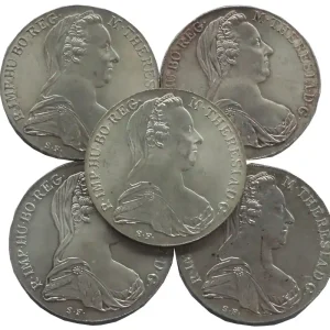 Nur Heute Österreich 5 x Maria Theresia Taler Silber 1780 NP