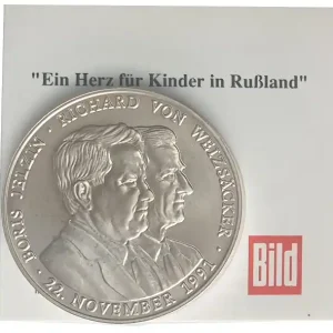 Silbermedaille 38 gr 999/1000 Silber - Ein Herz für Kinder in Russland 1991 Günstig