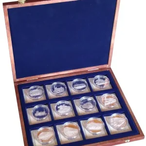 Münzkassette mit 12 Silbermedaillen Geschichte der Eisenbahn Insgesamt 240 gr 999/1000 Silber Bestseller