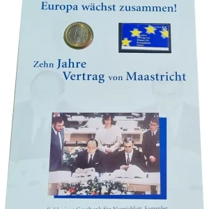 1 Euro 2003 - 10 Jahre Vertrag von Maastricht Numisbrief Deutsche Post Nur Für Kurze Zeit
