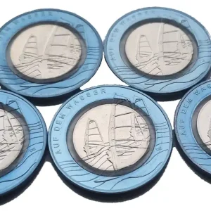 Jetzt Kaufen 5 x 10 Euro auf dem Wasser 2021 ADFGJ Komplettsatz Stempelglanz mit farblosem Polymerring