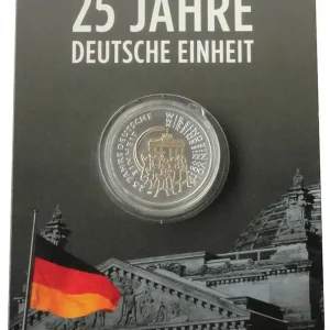 Kostenloser Versand 25 Euro Silber teilvergoldet Wir sind ein Volk - 25 Jahre Deutsche Einheit Deutschland 2015 Blister