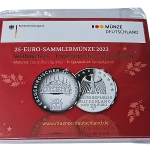 25 Euro Silber Gedenkmünze Weihnachten - Erzgebirgischer Schwibbogen 2023 PP Spiegelglanz Blister Jetzt Kaufen