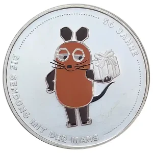 Garantierte Lieferung 20 Euro Silber Gedenkmünze 50 Jahre Sendung mit der Maus 2021 Stempelglanz Farbe