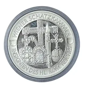 Echt Österreich 25 Euro Silber Wiener Schatzkammer 1998 Polierte Platte in Münzkapsel