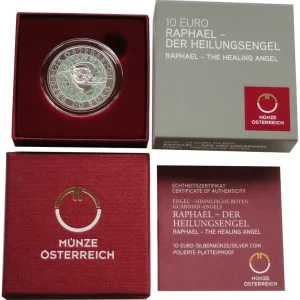 Sofort Bestellen Österreich 10 Euro Silber Raphael - Der Heilungsengel 2018 Polierte Platte