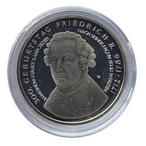 Zertifiziert BRD: 10 Euro Silber Gedenkmünze 300. Geburtstag Friedrich II. 2012 Spiegelglanz