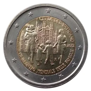 Vatikan 2 Euro Gedenkmünze Weltfamilientreffen in Mailand 2012 in Münzkapsel Kracherpreis