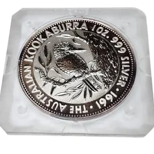 Australien 1 Oz Silber Kookaburra 1991 in Original eckige Münzkapsel Heute Kaufen