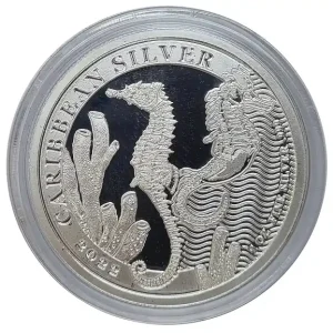 Neue Kollektion 1 Oz Silber Seepferdchen 2022 - Anlagemünze aus Barbados