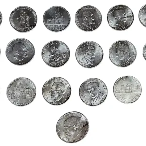 Österreich 19 x 25 Schilling Silbermünzen Komplettsatz 1955 - 1973 Beliebt