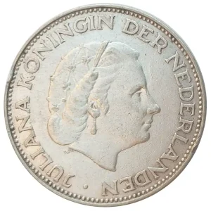 Garantierte Lieferung Niederlande 2 1/2 Gulden Silber Königin Juliana 15 gr 720/1000 Silber