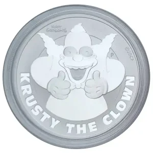 Top-Qualität 1 Unze Silber Krusty der Clown 2020 BU in Münzkapsel - Tuvalu The Simpsons