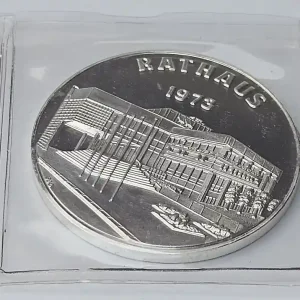 Mega-Angebot Silbermedaille Stadtwappen Bruchköbel Stadterhebung 7. Mai 1975 - Rathaus 1973