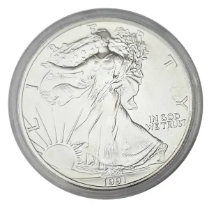 USA 1 Dollar 1 Oz Silber American Eagle 1991 Günstig