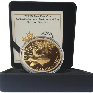 Markenprodukt Kanada 30 Dollars - 2 Oz Silbermünze Orca und Seelöwen 2019 Polierte Platte