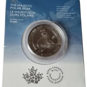 Hochwertig Kanada 5 Dollars 1 Oz Silber Polarbär (Eisbär) 2022 im Blister - Premium Anlagemünze