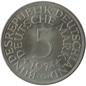 BRD: 5 DM Silber Umlaufmünzen 1951 - 1974 Gewicht 11,2 gr 625/1000 Silber Abverkauf