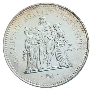 Frankreich 50 Francs Silber Herkulesgruppe 1974 Stempelglanz mit Zertifikat Schnäppchen