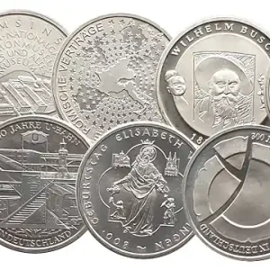 10 x 10 Euro Silber Gedenkmünzen Deutschland ( 2002 - 2010 ) - 18 gr 925/1000 Silber Beliebt