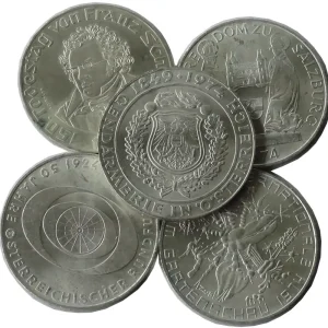 Schneller Versand Österreich 50 Schilling Silbermünze Stempelglanz 1974 bis 1978