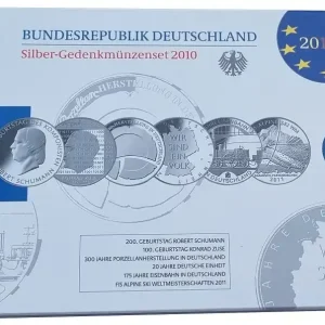 Direktkauf 6 x 10 Euro Silber Gedenkmünzenset Deutschland 2010 Spiegelglanz im Folder