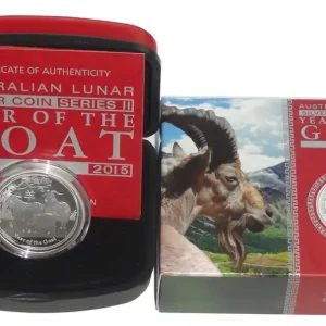 Kostenloser Versand Australien 1/2 Oz Silber Lunar Ziege II 2015 PP im Etui