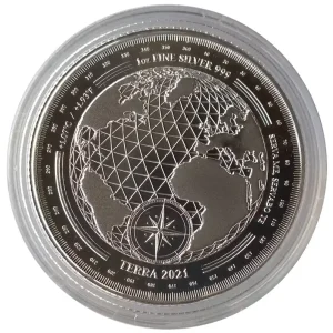 Gleich Bestellen Tokelau 1 Oz Silber Terra - Erde 2021 Stempelglanz in Münzkapsel