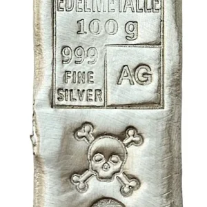 BeKo Edelmetalle 100 Gramm Silberbarren 999er Silber (gegossen) 2024 Piratenmotiv Totenköpfe 01/50 Billig