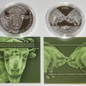 Weißrussland 2 x 20 Rubel Silber Bison + Bisonkampf 2012 Saisonangebot