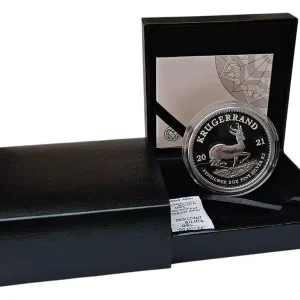 Kracherpreis Südafrika 2 Oz Silber Krügerrand 2021 Polierte Platte im Etui