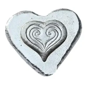 Meistverkauft BeKo Edelmetalle 10 Gramm Silberbarren - Herzform 999 Feinsilber Herz High Relief
