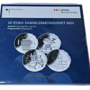 Günstig 4 x 20 Euro Silber Gedenkmünzenset 2023 Deutschland Spiegelglanz im Folder