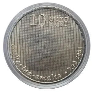 Günstig Niederlande 10 Euro Silber Geburt Amalia 2004 Stempelglanz in Münzkapsel