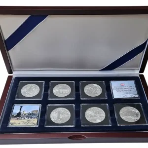 Heißes Angebot Österreich: 6 x 20 Euro Silber Gedenkmünzen Östereichische Eisenbahnen Polierte Platte im Etui