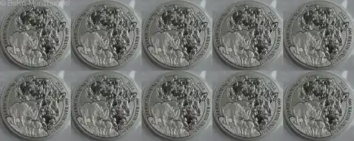 Gleich Bestellen Ruanda 10 x 1 Oz Silber Nashorn 2012 BU - 10er Sheet in Original Folie verschweist