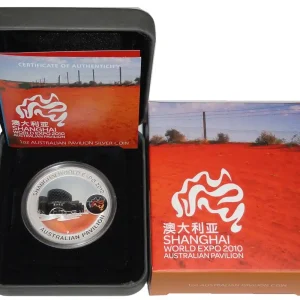 Ausverkauf Australien 1 Oz Silber Shanghai World Expo Australien Pavillion 2010 PP im Etui