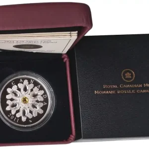 Kanada 20 Dollars 1 Oz Silber Schneekristall Topaz (Topas) 2011 Polierte Platte Must-Have