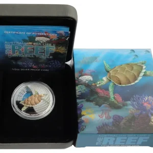 Neue Kollektion Australien 1/2 Oz Silber Sea Life Serie II Hawksbill Turtle Karettschildkröte 2011 Polierte Platte
