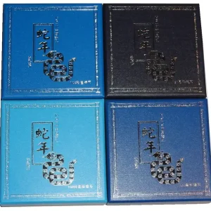 Markenprodukt China 4 x 1 Oz Silber Schlange Fächer, PP, Farbe und Flower 2013 im Etui