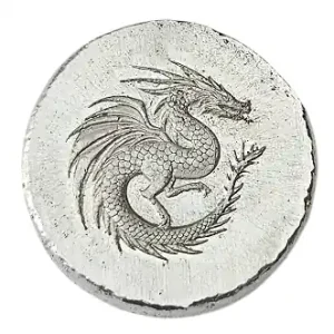 Im Trend BeKo Edelmetalle 1 Oz Silberbarren - Rundbarren 999 Feinsilber Drache High Relief