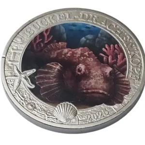 3 Euro Buckel - Drachenkopf 2025 - Ozean Taler Serie aus Österreich - Leuchtende Meereswelten Knallerangebot