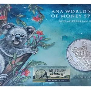 Finale Aktion Australien 1 Oz Silber Koala Privy Mark Bison 2025 - Oklahoma City Ana World's Fair of Money Special