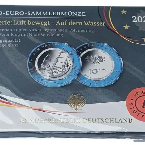 Kostenfreie Lieferung BRD: 10 Euro auf dem Wasser 2021 F Spiegelglanz mit farblosem Polymerring im Blister