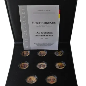 Deutschland 9 x 50 Cent Bundeskanzler mit Farbapplikation im Etui mit Zertifikat Meistverkauft