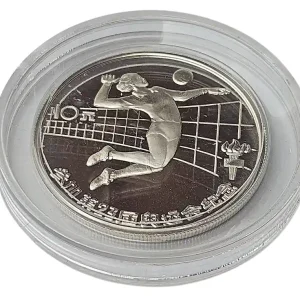 China 10 Yuan Silber Volleyball 1984 Polierte Platte in Münzkapsel Nur Für Kurze Zeit
